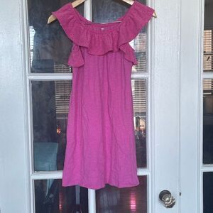 Old navy Little girls pink ruffle embroidered summer dress size large (10-12)